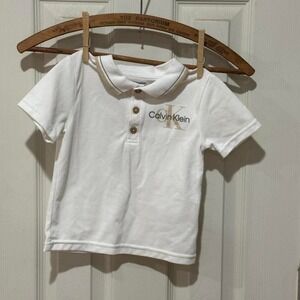 Lot of 2 Size 24M Calvin Klein Oshkosh Bgosh Button Tee and Polo See‎ Photos